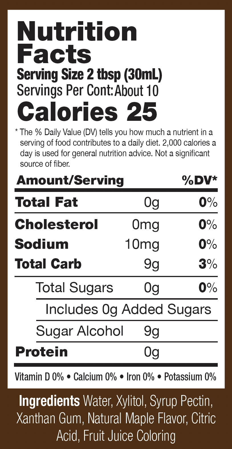 Maple Sugar Free Syrup CASE 6pk